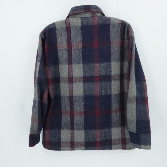 Vintage Brewster Shirt Mens Large Plaid Wool Blend Button Up Flannel 80s Fall - Picture 2 of 15